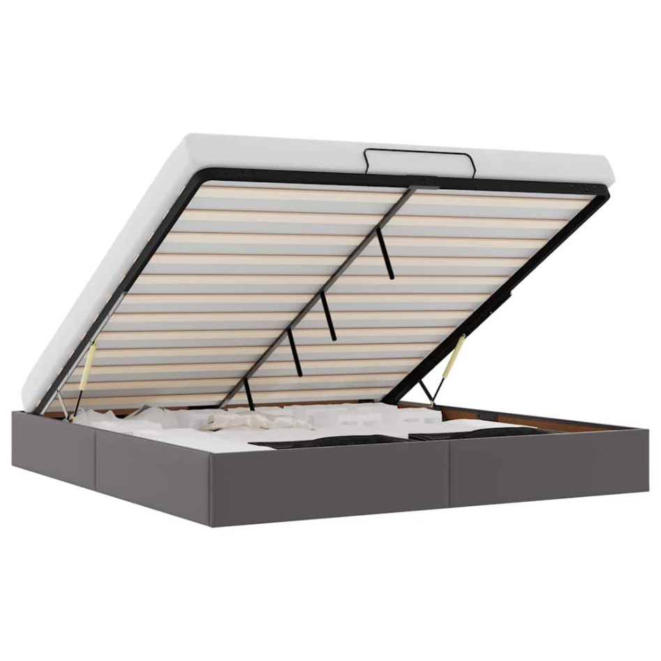 Estructura de cama otomana sin colchón gris 180x200