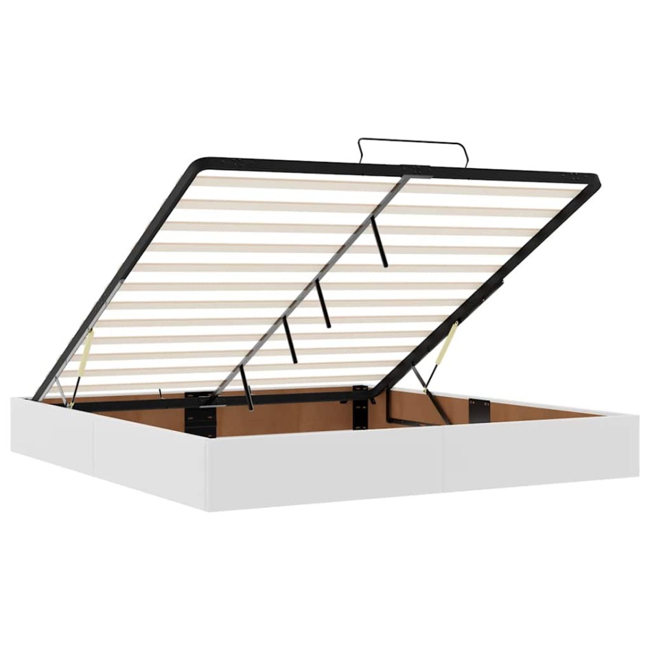 Estructura de cama otomana sin colchón blanco