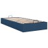 Estructura de cama otomana sin colchón tela azul