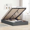 Estructura cama otomana sin colchón tela gris oscuro 120x200cm