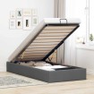 Estructura cama otomana sin colchón tela gris oscuro 90x200cm