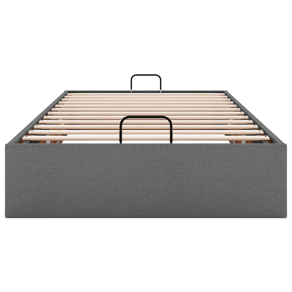 Estructura cama otomana sin colchón tela gris