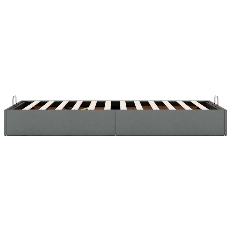 Estructura cama otomana sin colchón tela gris