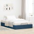 Estructura de cama otomana sin colchón tela azul