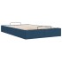 Estructura de cama otomana sin colchón tela azul