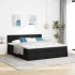 Estructura de cama otomana con colchón tela negra 160x200