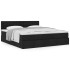 Estructura de cama otomana con colchón tela negra 160x200
