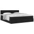 Estructura de cama otomana con colchón tela negra 160x200