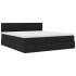 Estructura de cama otomana con colchón tela negra 160x200