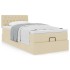 Cama otomana con colchón crema 90x200 cm