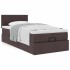 Cama otomana con colchón marrón oscuro 90x200 cm