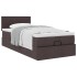 Cama otomana con colchón marrón oscuro 90x200 cm