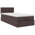 Cama otomana con colchón marrón oscuro 90x200 cm