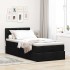 Estructura de cama otomana con colchón tela negra