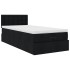 Estructura de cama otomana con colchón tela negra