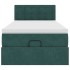 Estructura de cama otomana con colchón terciopelo verde