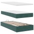Estructura de cama otomana con colchón terciopelo verde