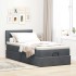 Estructura cama otomana colchón terciopelo gris