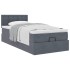 Estructura cama otomana colchón terciopelo gris