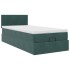 Estructura de cama otomana con colchón terciopelo verde