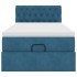 Estructura cama otomana colchón terciopelo azul