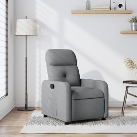 Sillón reclinable de tela gris