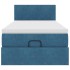 Estructura cama otomana colchón terciopelo azul