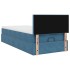 Estructura cama otomana colchón terciopelo azul