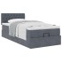 Estructura cama otomana colchón terciopelo gris