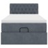 Estructura cama otomana colchón terciopelo gris