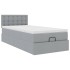 Estructura de cama otomana con colchón tela gris claro