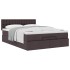 Cama otomana con colchón marrón oscuro 140x190 cm