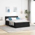 Cama otomana con colchón tela negra 140x200