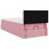 Estructura de cama otomana colchón terciopelo rosa