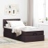 Cama otomana con colchón marrón oscuro 100x200 cm