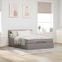 Cama otomana con colchón tela gris pardo 140x200