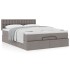 Cama otomana con colchón tela gris pardo 140x200