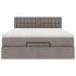 Cama otomana con colchón tela gris pardo 140x200