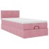 Estructura de cama otomana colchón terciopelo rosa