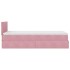 Estructura de cama otomana colchón terciopelo rosa
