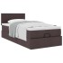 Estructura cama otomana colchón tela marrón oscuro 90x190