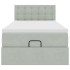 Estructura cama otomana colchón terciopelo gris claro