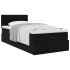Estructura cama otomana colchón terciopelo negra 90x190