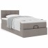 Cama otomana con colchón tela gris pardo 100x200