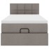 Cama otomana con colchón tela gris pardo 100x200