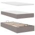 Cama otomana con colchón tela gris pardo 100x200