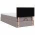 Cama otomana con colchón tela gris pardo 100x200