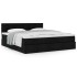 Estructura de cama otomana con colchón tela negra 160x200