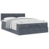 Estructura cama otomana colchón terciopelo gris