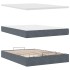 Estructura cama otomana colchón terciopelo gris